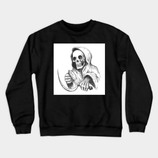 Death with sickle and pocket watch. Crewneck Sweatshirt